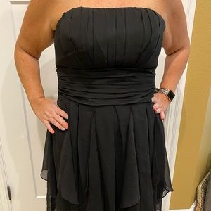 Knee length David’s Bridal bridesmaid dress